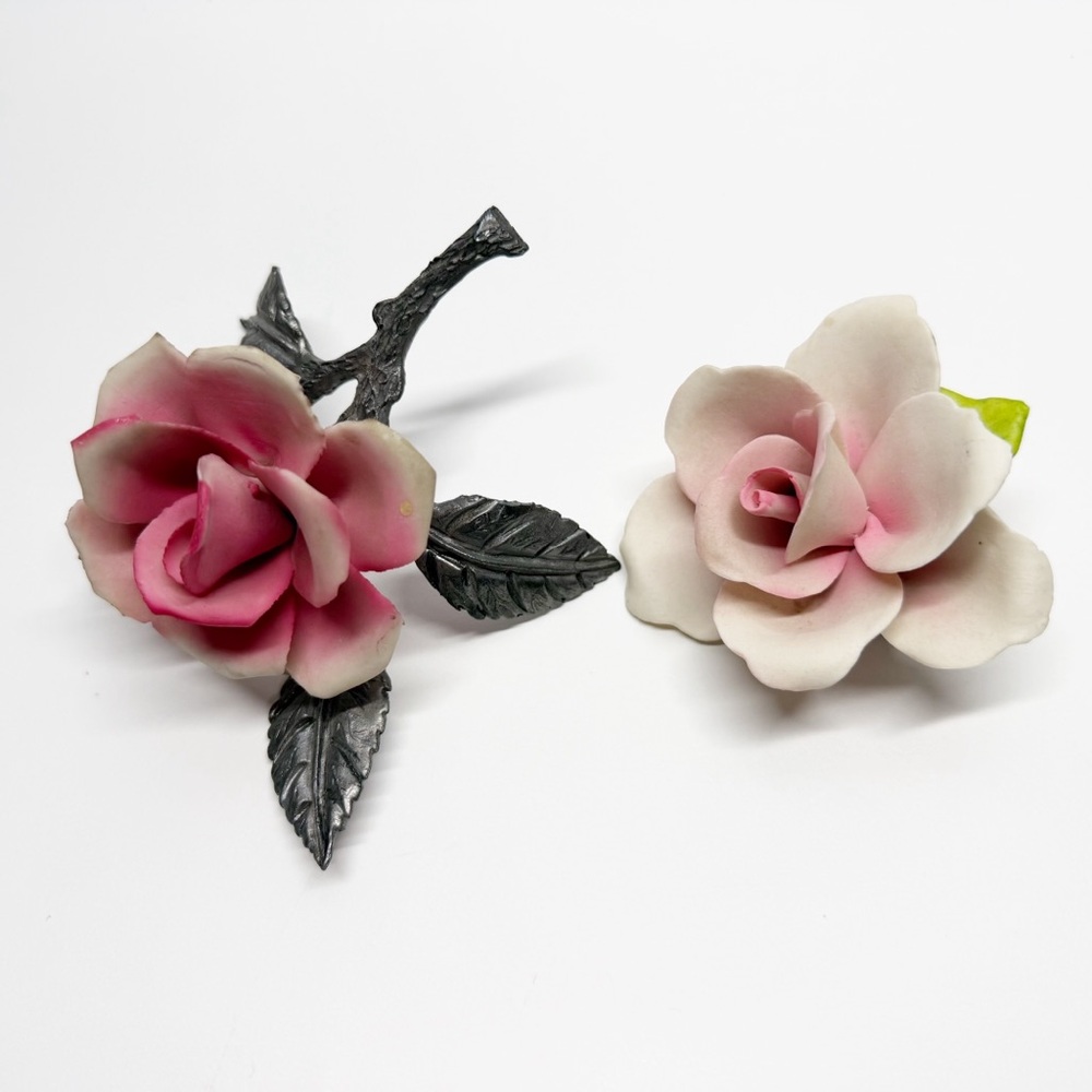 Vintage Napoleon Capodimonte Italian Porcelain Roses